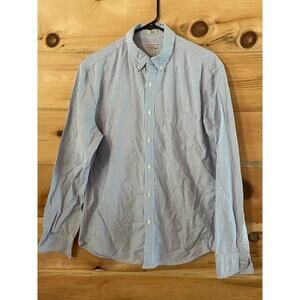J.Crew Men's Blue & White Slim Fit Button Down shirt - Large